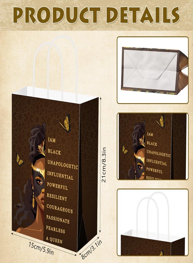 Kolldenn 24 Pcs African American Gift Bags for Women Paper African Purses Black History Bags with Handles Bulk for Commemoration Christmas Festival Party Goody Favors Juneteenth Freedom Day - Image 2
